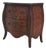 Italian Style Burl Wood Bombe Painted Commode Chest For Sale