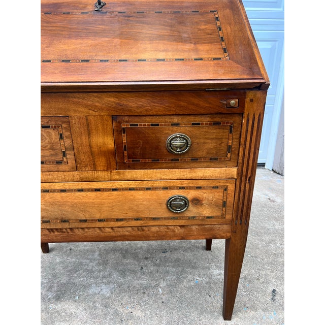 Mid 19th Century French 19th Century Louis XVI Solid Walnut Secretaire For Sale - Image 5 of 12