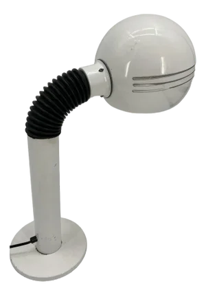 Space-Age Italian Table Lamp in White Paint, 1970s