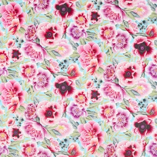 Harlequin Marsha Fabric in Aqua/Peony/Magenta For Sale