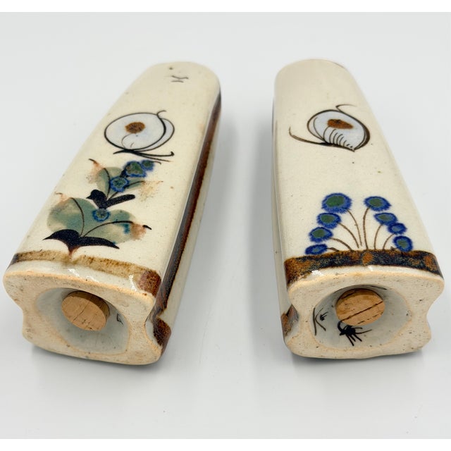 Ceramic 1950s Folk-Art Ken Edwards Palomar Tonala Pottery Hand Painted Salt and Pepper Shakers For Sale - Image 7 of 8