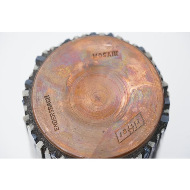 Black Mid-Century Modern Red Mosaic Pottery Vase from Ritter, 1960s, Set of 3 For Sale - Image 8 of 11