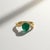 Wave Design Green Onyx and Topaz Ring in Silver, Gold, Size 6 For Sale - Image 4 of 9