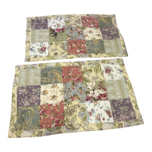 Pair of Vintage Pillow Shams King Red Floral