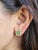 Set in 18k Gold, Natural Zambian Emerald & Yellow Rose Cut Diamonds Stud Earrings, Pair For Sale - Image 6 of 7