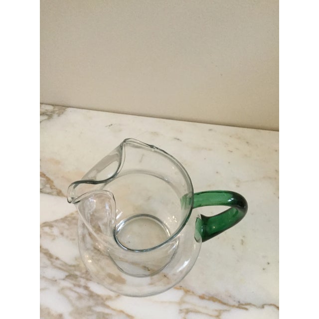 Vintage Libbey Glass Pitcher With Green Handle For Sale In Orlando - Image 6 of 7