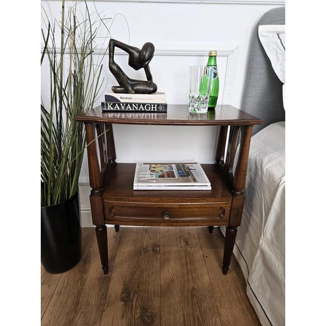 Mid-Century Modern Italian Carved Wood Nightstands, 1950s, Set of 2 For Sale - Image 3 of 10