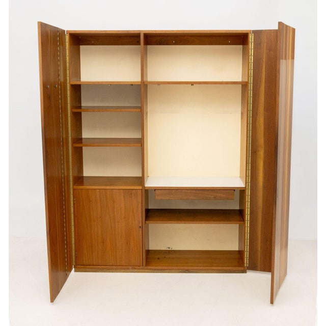 Mid-Century Modern Dunbar Furniture Corp. Walnut Two-Door Wardrobe For Sale - Image 3 of 8