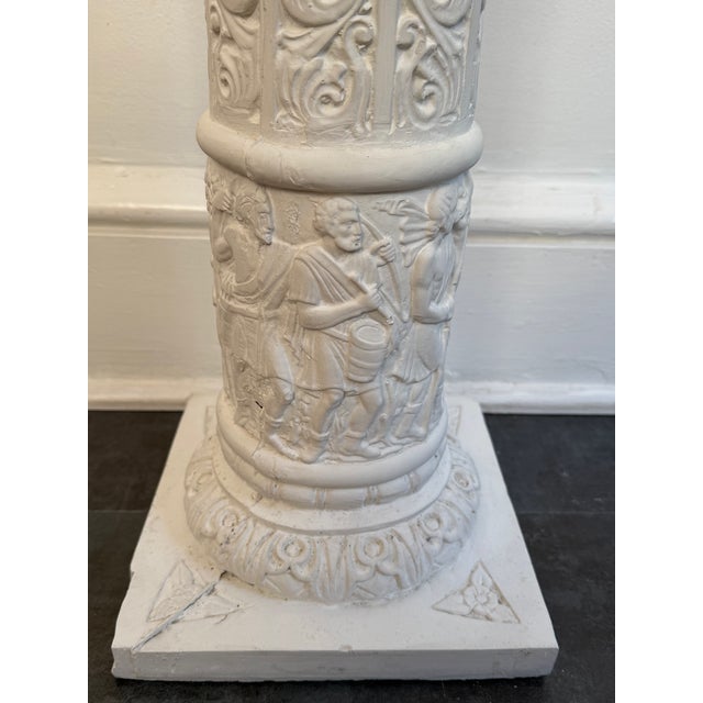 Vintage 1980s Romanesque Hunt Design Column Pedestal Plant Stand For Sale - Image 12 of 16