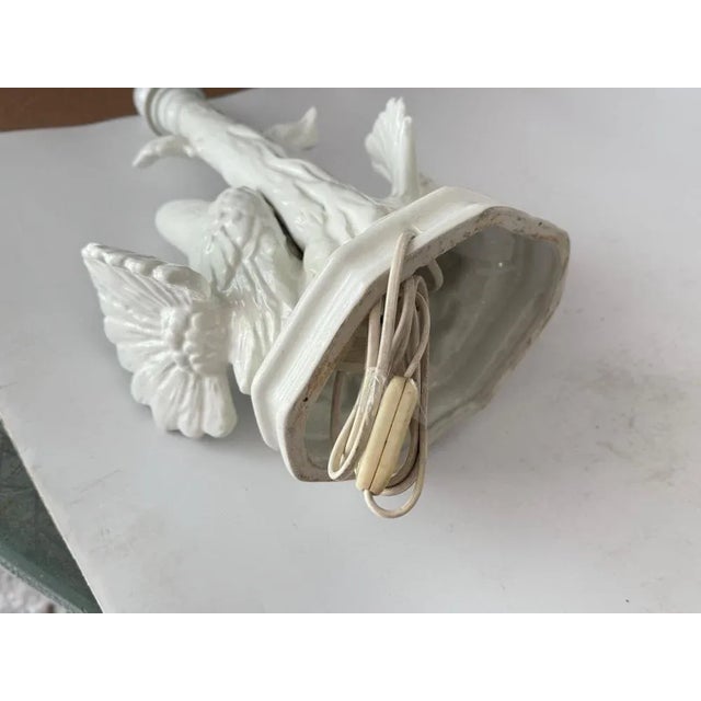 White Ceramic Table Lamp, France, 20th Century For Sale - Image 5 of 12