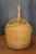 Large Vintage Woven Wicker Harvest Basket with Bentwood Bamboo Handle For Sale - Image 4 of 11