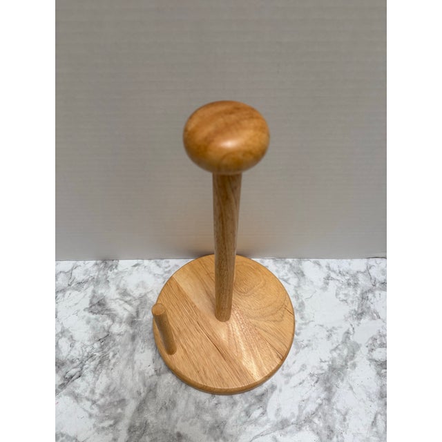 Vintage solid blonde wood Americana rustic minimalist paper towel stand holder. Classic simplicity and functionality. The...