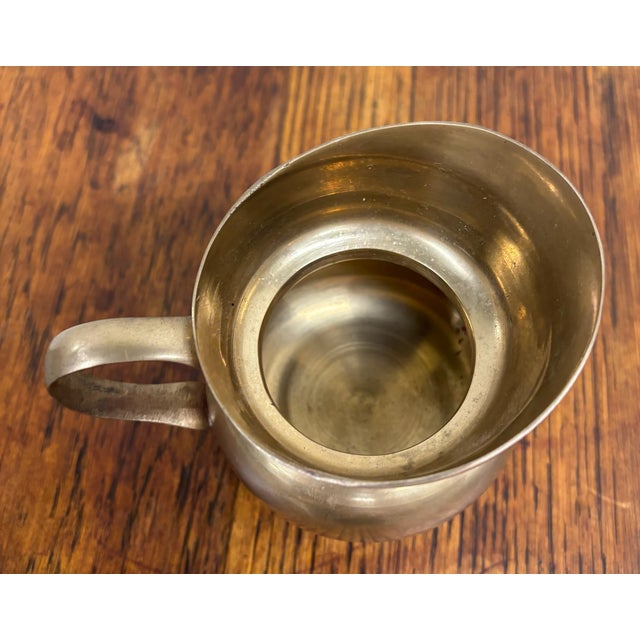 Late 20th Century Vintage Brass Korean Pouring Vessel Pitcher With Etched For Sale - Image 5 of 7