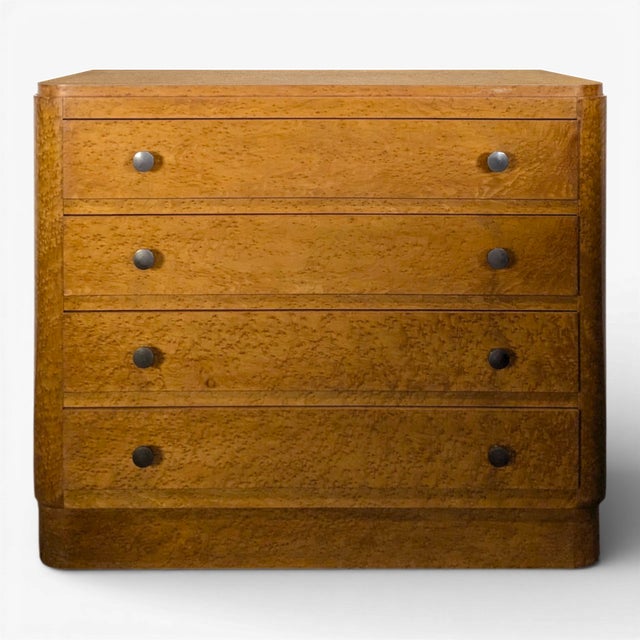Art Deco Chest of Drawers in Speckled Maple For Sale