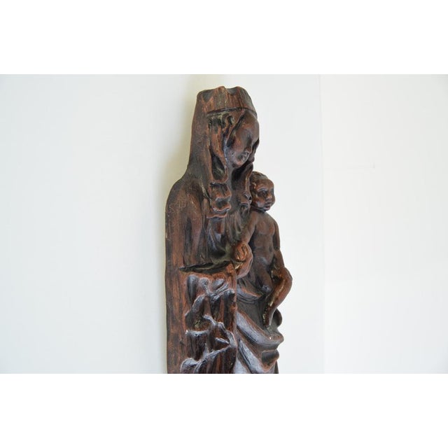 1930s Wall Sculpture of the Madonna and Child, 1930s For Sale - Image 5 of 15