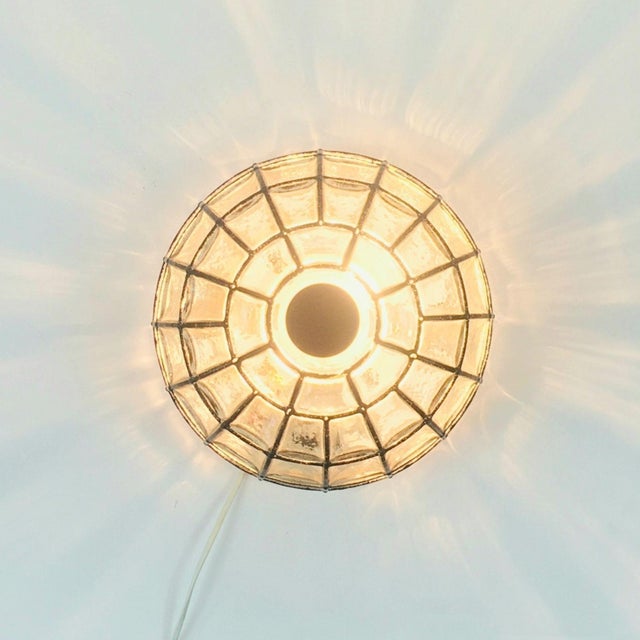 1970s Mid-Century Modern Glass Flush Mount from Limburg, Germany, 1970s For Sale - Image 5 of 10