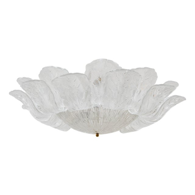 Large Italian Murano Glass Leaf Flush Mount, 2000 For Sale