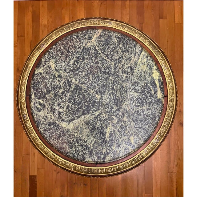 Wood 19th Century French Louis XVI Style Gueridon Side Table With Marble Top and Ormolu For Sale - Image 7 of 11