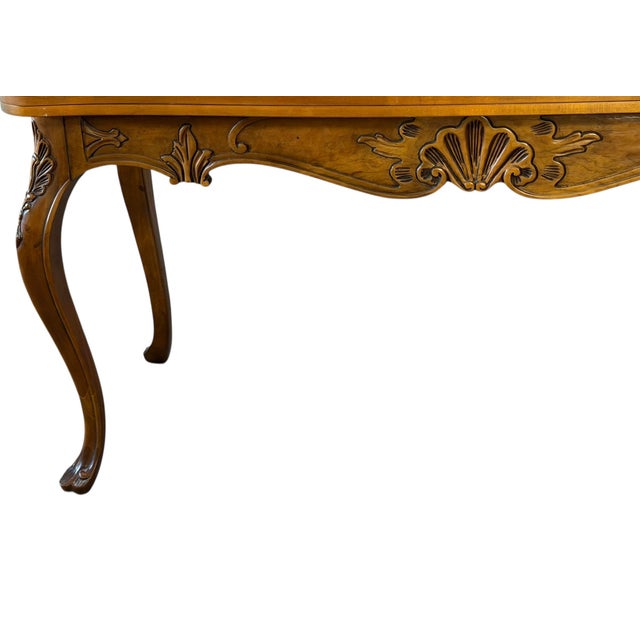 Brown Baker Furniture Company Light Walnut Console Metamorphic Dining Table For Sale - Image 8 of 10