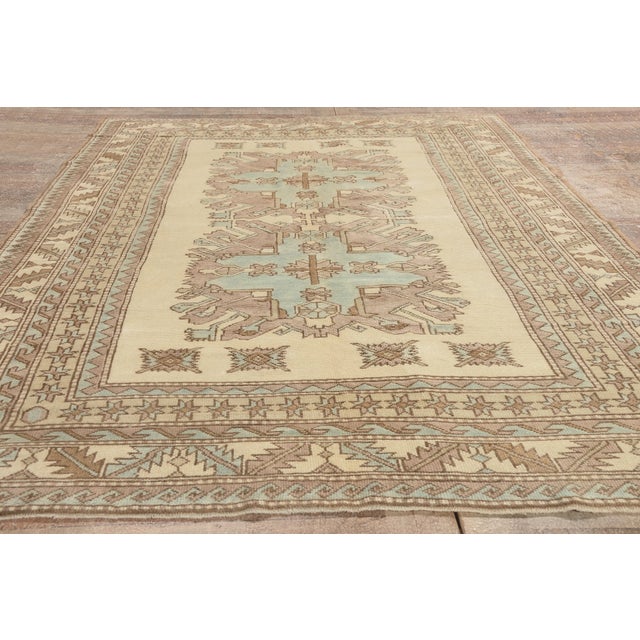 Beige Contemporary Turkish Kazak Rug, 05'07 X 07'09 For Sale - Image 8 of 10