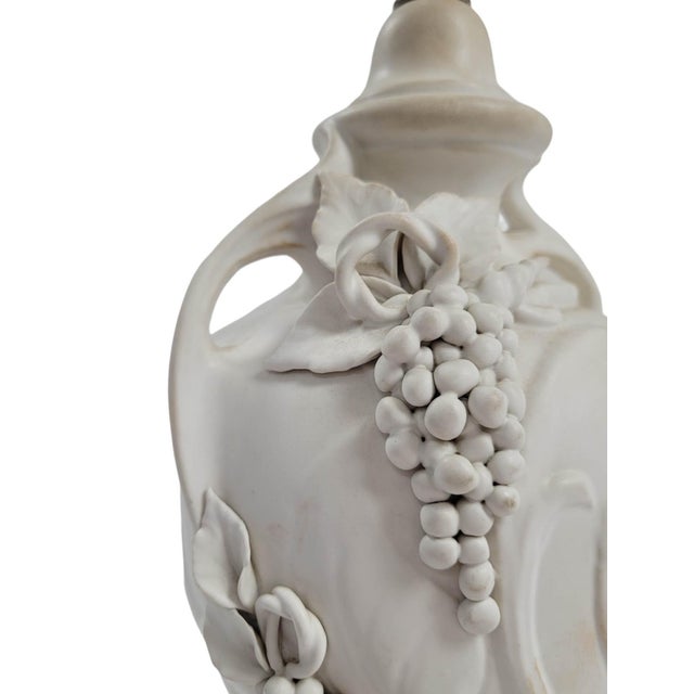 Ceramic Art Nouveau Bisque Porcelain Table Lamp For Sale - Image 7 of 9