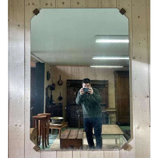 Glass Art Deco Octagonal Mirror, 1930s For Sale - Image 7 of 7