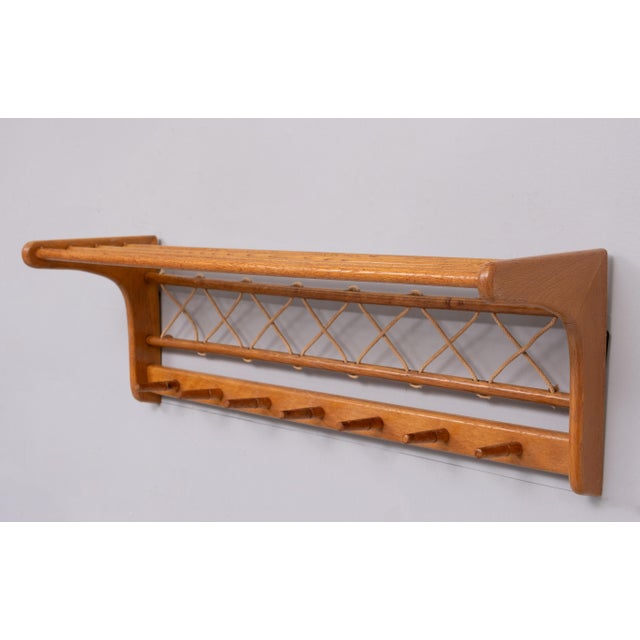 Oak Hanging Coat Rack by Johan Wulfers, Holland, 1950s For Sale - Image 6 of 8