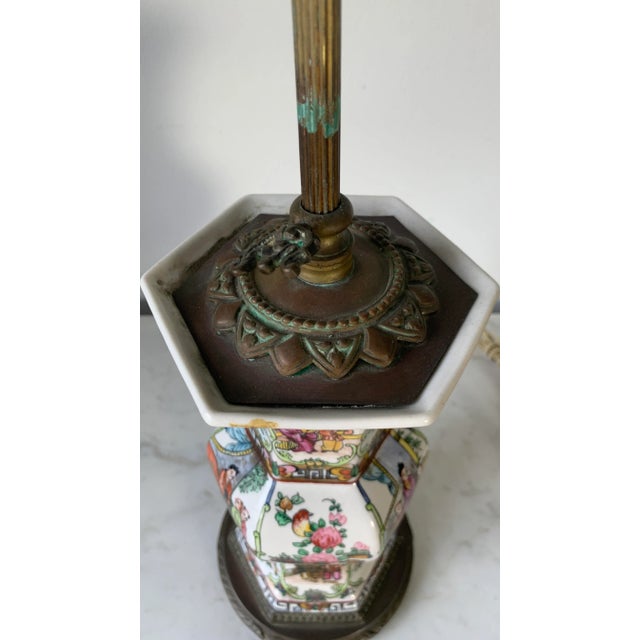 18th/19th Qing Chinese Porcelain Famille Rose Gu Vase Converted Lamp For Sale - Image 10 of 13