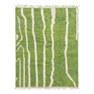 Moroccan Beni Ouarain Wool Rug with Abstract Linear Design, 1990 For Sale