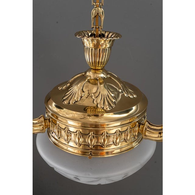 Gold Chandelier with Cut Glass Shades, Vienna, Austria, 1890s For Sale - Image 8 of 18