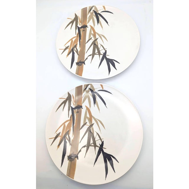 Mid-Century Modern 1970s Mikasa Vera Neumann Bamboo "Branch" Dinner Plates, Set of 8 For Sale - Image 3 of 11
