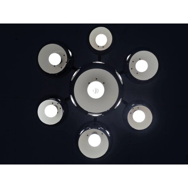 Space Age Chrome-Plated Ceiling Lamp, 1960s For Sale - Image 9 of 16