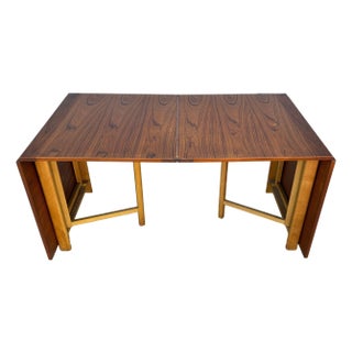 Bruno Mathsson Teak and Birch Maria Table, signed & dated, 1966 For Sale