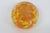 Abstract Art Glass Paperweight Controlled Bubble With Yellow and Orange Speckles 4519b For Sale - Image 3 of 9