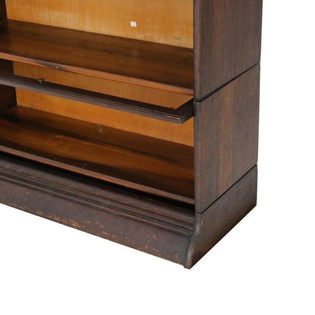 Arts & Crafts Antique Arts & Crafts Three Stack Oak Barrister Bookcase C1920 For Sale - Image 3 of 8