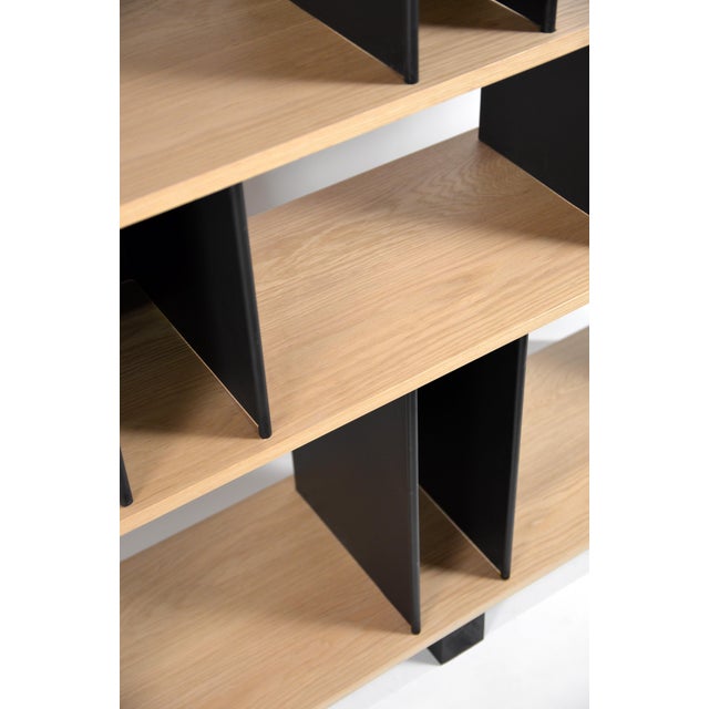 Not Yet Made - Made To Order Tall 'Horizontale' Black Steel and Oak Shelving Unit by Design Frères For Sale - Image 5 of 12