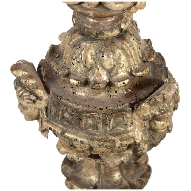 High Antique Gilded Wood Floor Chandelier, 1700s For Sale - Image 13 of 18