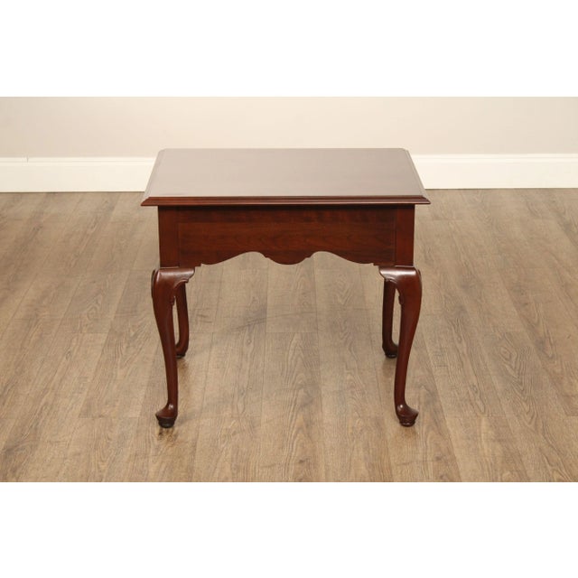 Ethan Allen 'Georgian Court' Queen Anne Style Cherry End Table For Sale - Image 12 of 12