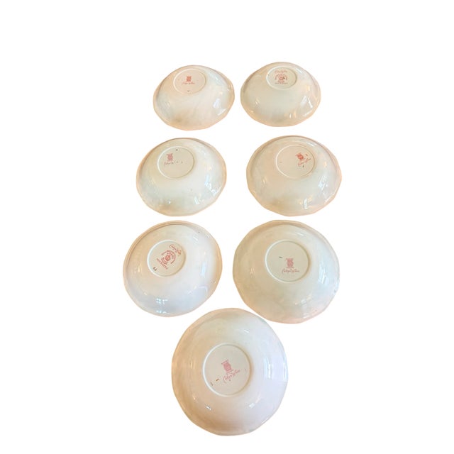 William Adams and Company Vintage Adams Calyx Ware Metz 12-Sided Coupe Cereal Bowls - Set of 7 For Sale - Image 4 of 12