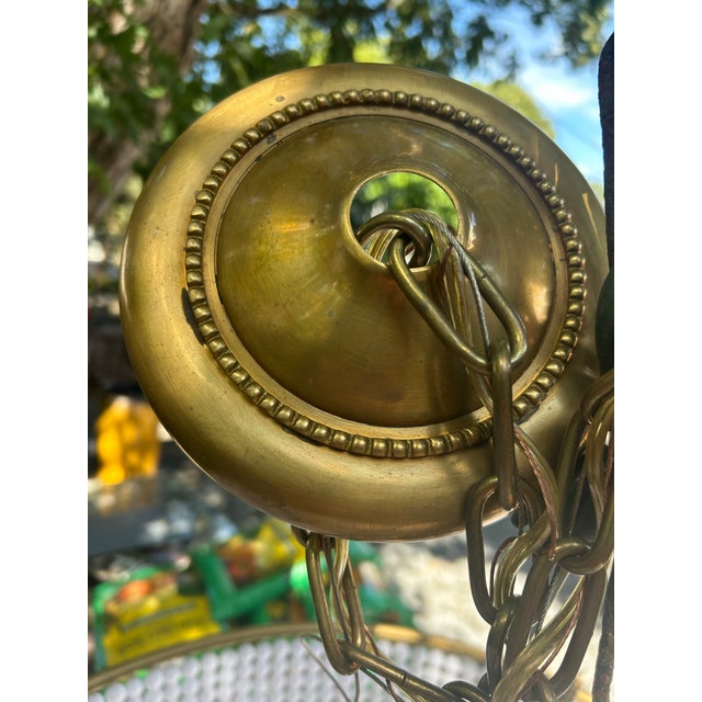 Ivory Visual Comfort Signature Aerin "Jacqueline" Unused Two-Tier Chandelier - Antique Brass & White Acrylic For Sale - Image 8 of 12