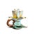 A beautifully sculpted vintage ceramic candlestick holder inspired by the naturalistic elegance of Majolica pottery. Hand-...