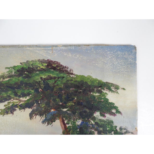 Rustic Early 20th Century Seaside Landscape Painting For Sale - Image 3 of 9