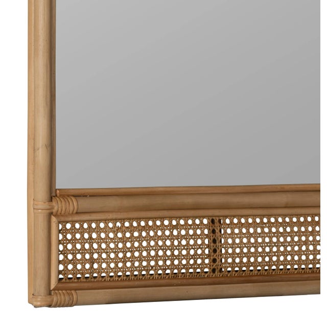Milena Rattan and Cane Arch Wall Mirror For Sale - Image 6 of 8