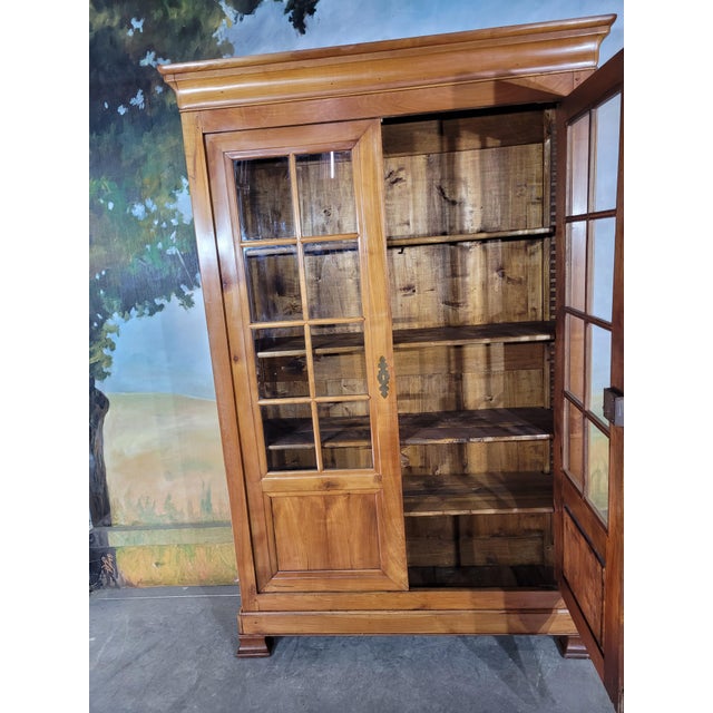 Wood Louis Philippe Cherrywood Display Bookcase For Sale - Image 7 of 13
