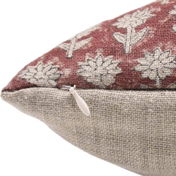 Art Deco Pankhudi Thick Linen Square/Lumber Block Printed Pillow Cover 14x36 Inch- Pankhudi For Sale - Image 3 of 7
