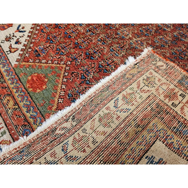 Vintage Persian Malayer Area Rug, Hand-Knotted Wool, Tribal Paisley Pattern, 4x7, Burgundy & Ivory For Sale - Image 10 of 12