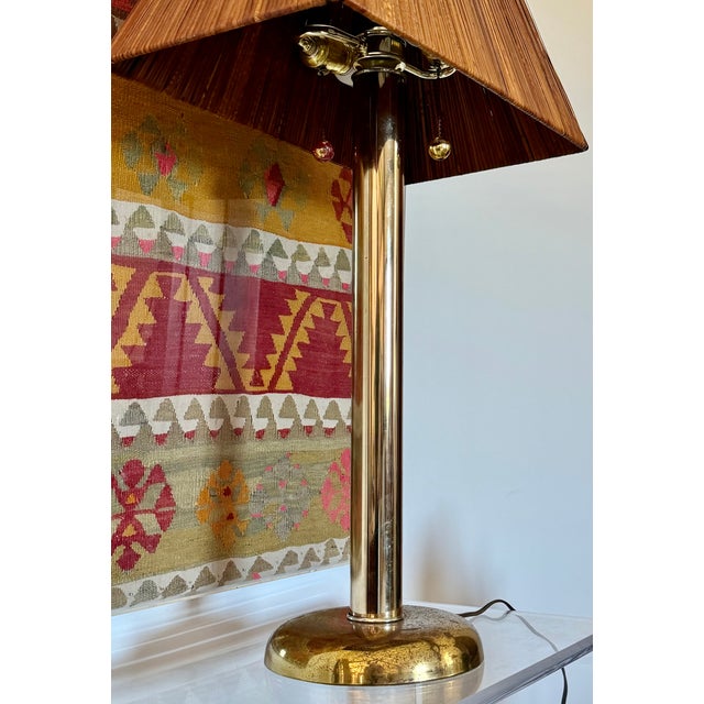 Paavo Tynell-Style Split Reed Table Lamp Organic Modern Brass Scandinavian-Style For Sale - Image 13 of 18
