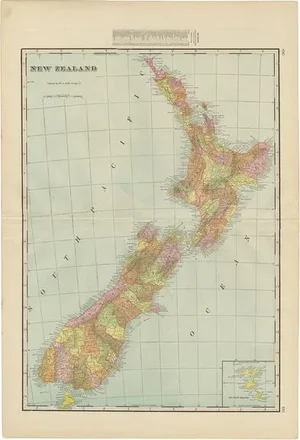 Antique Map of New Zealand by G.F. Cram, 1906