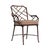 Brown Jordan Calcutta Arm Chair in Almandine with Fusion Clay and Sea Salt Welt Cushions For Sale