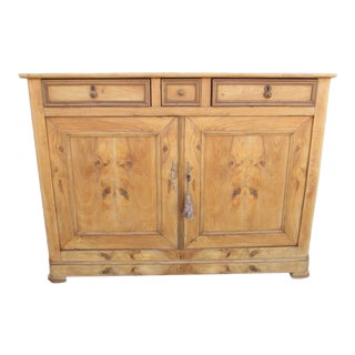 Antique Bleached Cherry Wood French Buffet For Sale